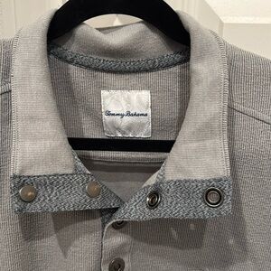 Tommy Bahama 1/2 Snap Pull Over Mock Neck Long Sleeve Fleece Shirt Men L/G